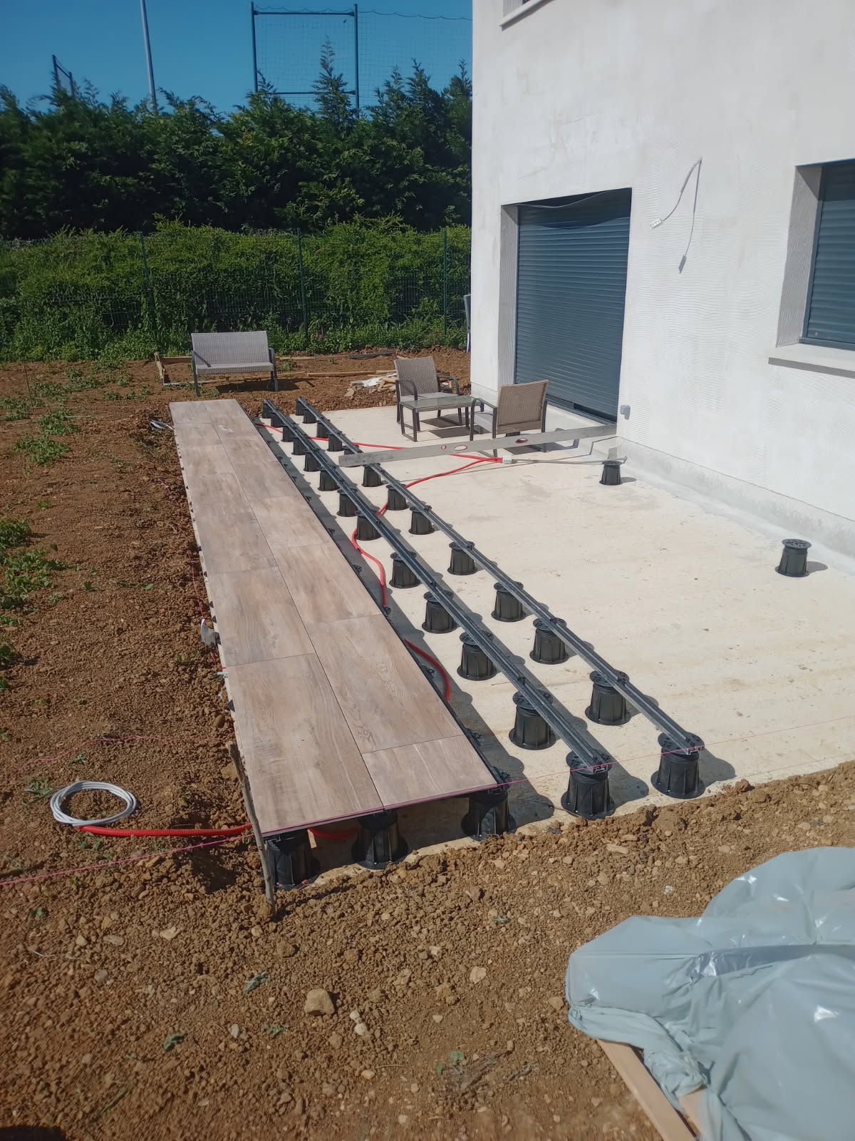 🏗️ [CHANTIER EN COURS] Terrasse haut de gamme avec plots BUZON et système U-BRS &amp; E-BRS à Vitry sur Orne (Entre Metz et Thionville)